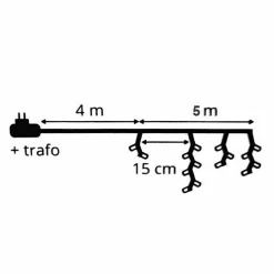 Guirlande Lumineuse|KAEMINGK Stalactite lumineuse 5 m 119 LED câble noir Stars Blanc froid Blanc Froid - câble noir