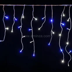 Guirlande Lumineuse|EMINZA Stalactite lumineuse 7,50 m 175 LED câble blanc Stars Bicolore Bleu et blanc froid Bicolore Bleu / Blanc froid - câble blanc
