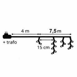 Guirlande Lumineuse|EMINZA Stalactite lumineuse 7,50 m 175 LED câble blanc Stars Bicolore Bleu et blanc froid Bicolore Bleu / Blanc froid - câble blanc