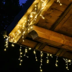 Guirlande Lumineuse|EMINZA Stalactite lumineuse 20 m 490 LED câble blanc Stars Blanc chaud Blanc Chaud - câble blanc