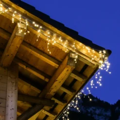 Guirlande Lumineuse|EMINZA Stalactite lumineuse 20 m 490 LED câble blanc Stars Blanc chaud Blanc Chaud - câble blanc