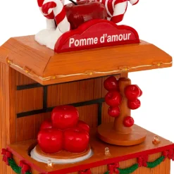 Village De Noël Lumineux|JJA Stand lumineux et animé à piles (H11 cm) Pomme d'amour Multicolore