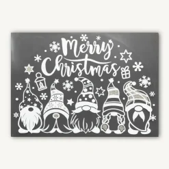 Déco Et Objet De Noël|JJA Sticker vitrostatique pour fenêtre (40 x 28,5 cm) Joyeux Noël les Lutins Blanc
