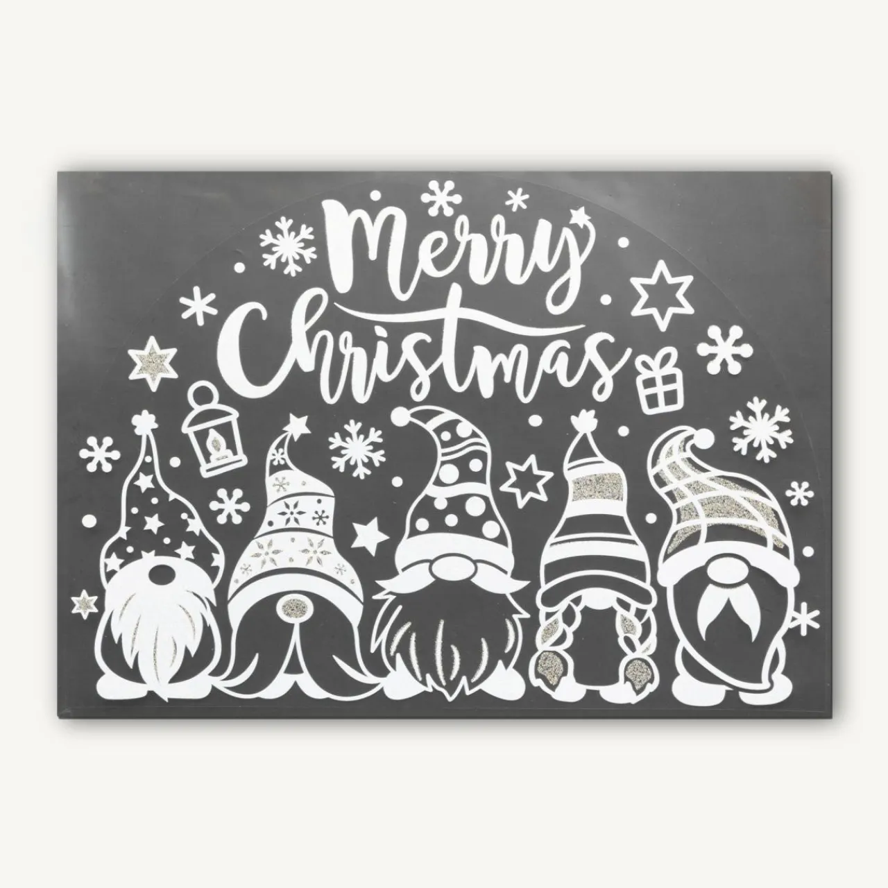 Déco Et Objet De Noël|JJA Sticker vitrostatique pour fenêtre (40 x 28,5 cm) Joyeux Noël les Lutins Blanc