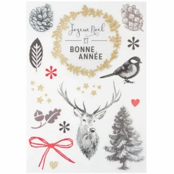 Déco Et Objet De Noël|Feeric Lights & Christmas Stickers pour fenêtre Forêt Gris