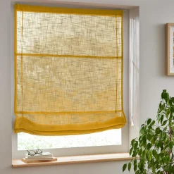 Store|EMINZA Store bateau passe tringle (90 x 180 cm) Robin Jaune ocre