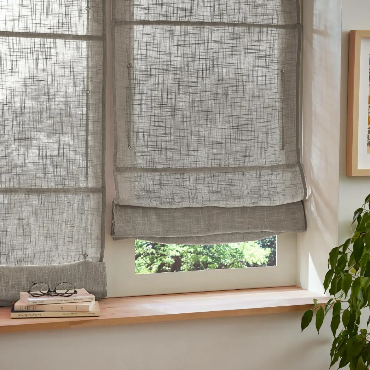 Store|EMINZA Store bateau passe tringle (45 x 180 cm) Robin Taupe