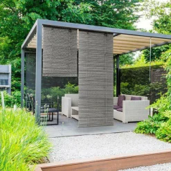 Store|LUANCE Store enrouleur à lattes (120 x 180 cm) Bambou Gris clair et Gris foncé