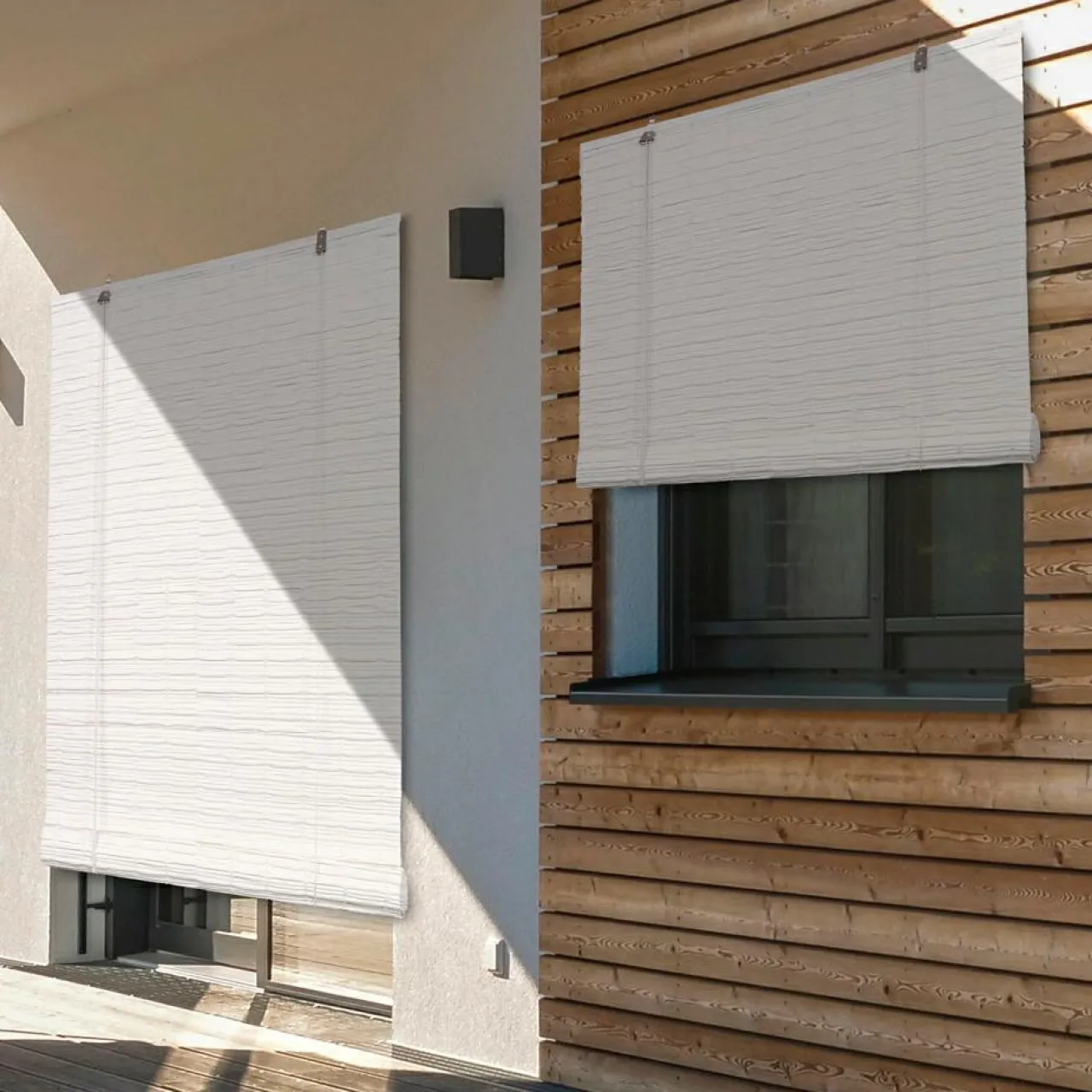 Store|LUANCE Store enrouleur extérieur effet rotin (120 x 180 cm) Tanoa Blanc