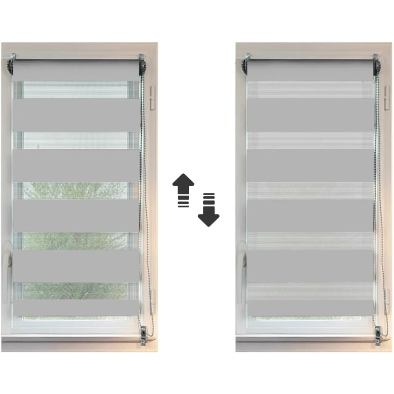 Store|LUANCE Store enrouleur Jour / Nuit (45 x 90 cm) Gris clair