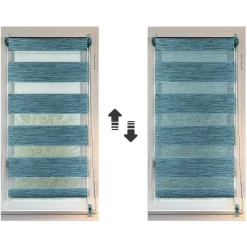 Store|LUANCE Store enrouleur Jour / Nuit (45 x 90 cm) chiné Bleu