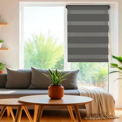 Store|LUANCE Store enrouleur Jour/Nuit (60 x 180 cm) Gris Anthracite