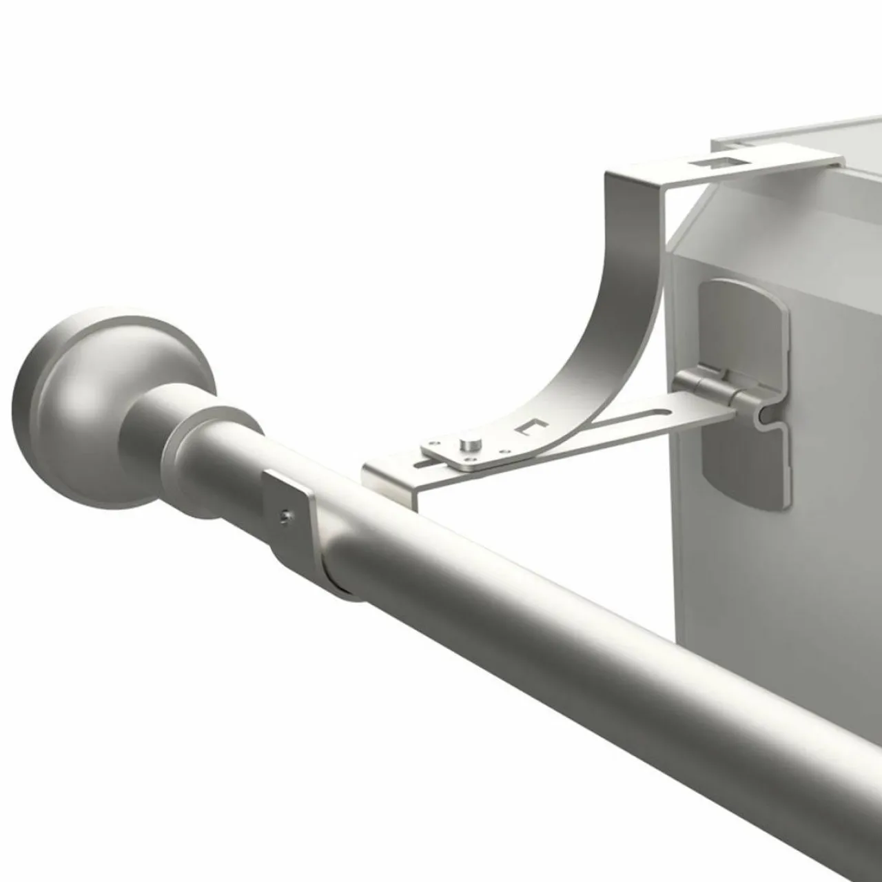 Tringle Voilage Et Support|LUANCE Support à tringle pour caisson de volet roulant (L135 / D28 mm) mat Argent