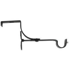 Tringle Voilage Et Support|Tringle À Rideau, Barre Et Support|LUANCE Support à tringle pour caisson de volet roulant (L135 / D20 mm) satiné Noir
