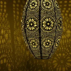 Luminaire Jardin|Eclairage Extérieur|#N/A Suspension de jardin solaire (H38 cm) Lanterne ajourée Marron