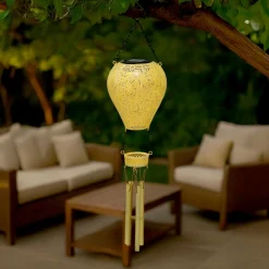 Luminaire Jardin|Eclairage Extérieur|KAEMINGK Suspension de jardin solaire LED (H56 cm) Montgolfière Jaune