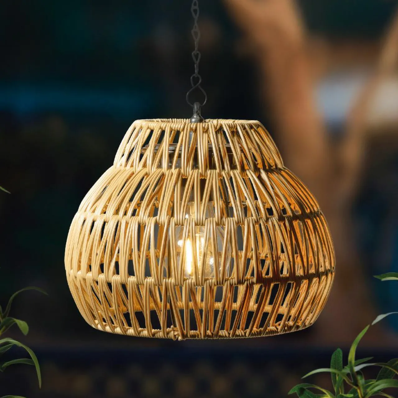 Luminaire Jardin|Eclairage Extérieur|KAEMINGK Suspension de jardin solaire LED (H28 cm) Kolparina Naturel