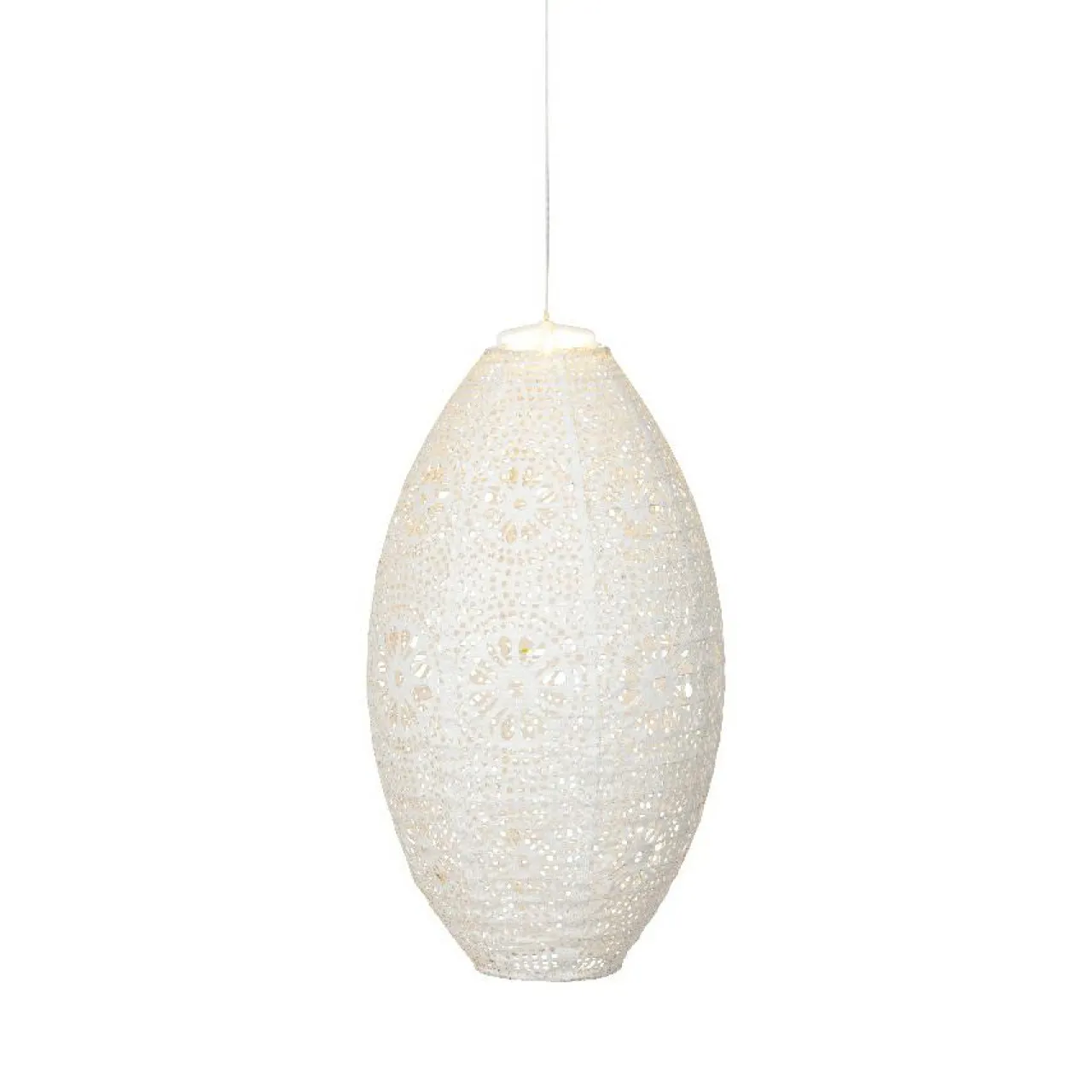 Luminaire Jardin|Eclairage Extérieur|KAEMINGK Suspension de jardin solaire (H38 cm) Lanterne ajourée he Blanc