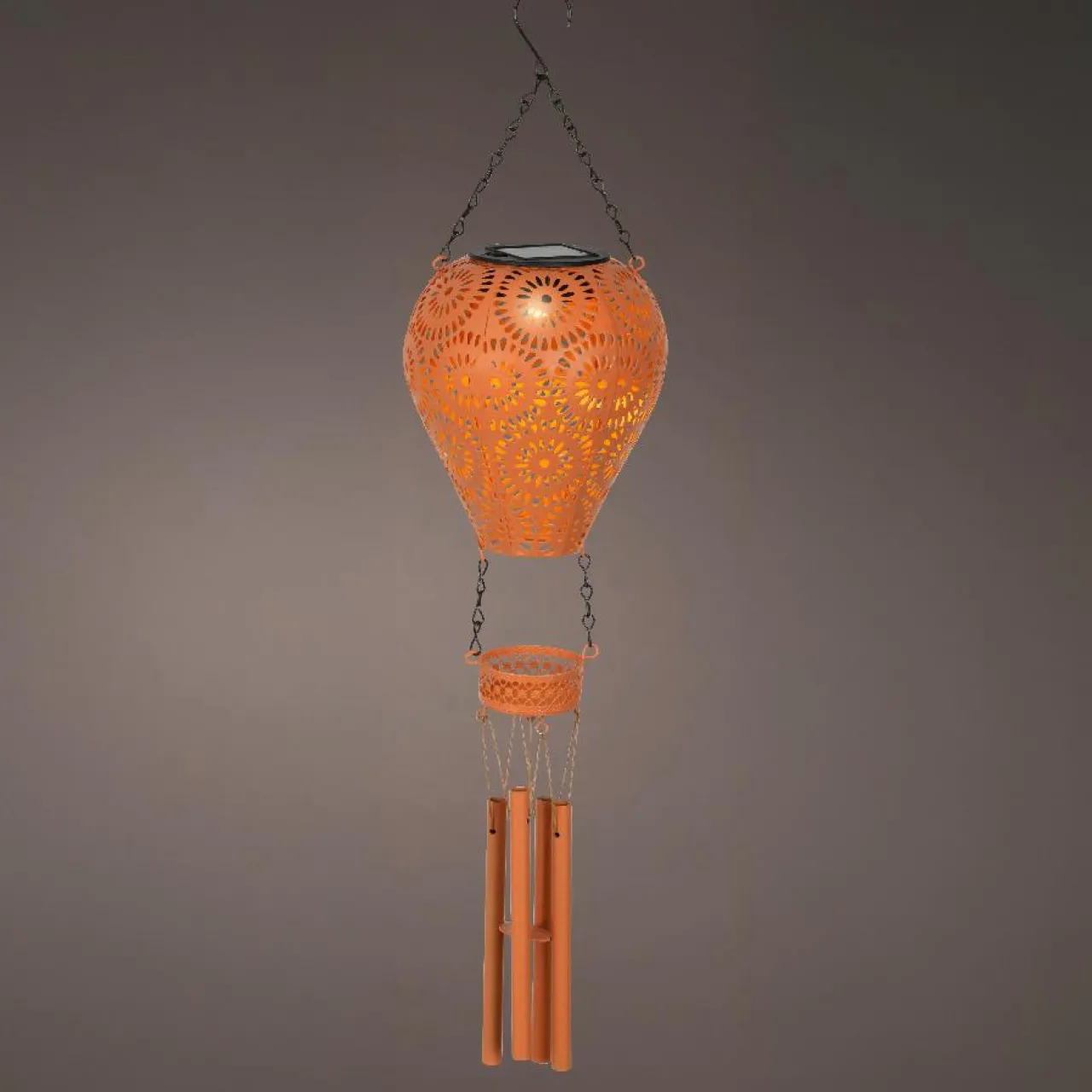 Luminaire Jardin|Eclairage Extérieur|KAEMINGK Suspension de jardin solaire LED (H56 cm) Montgolfière Orange
