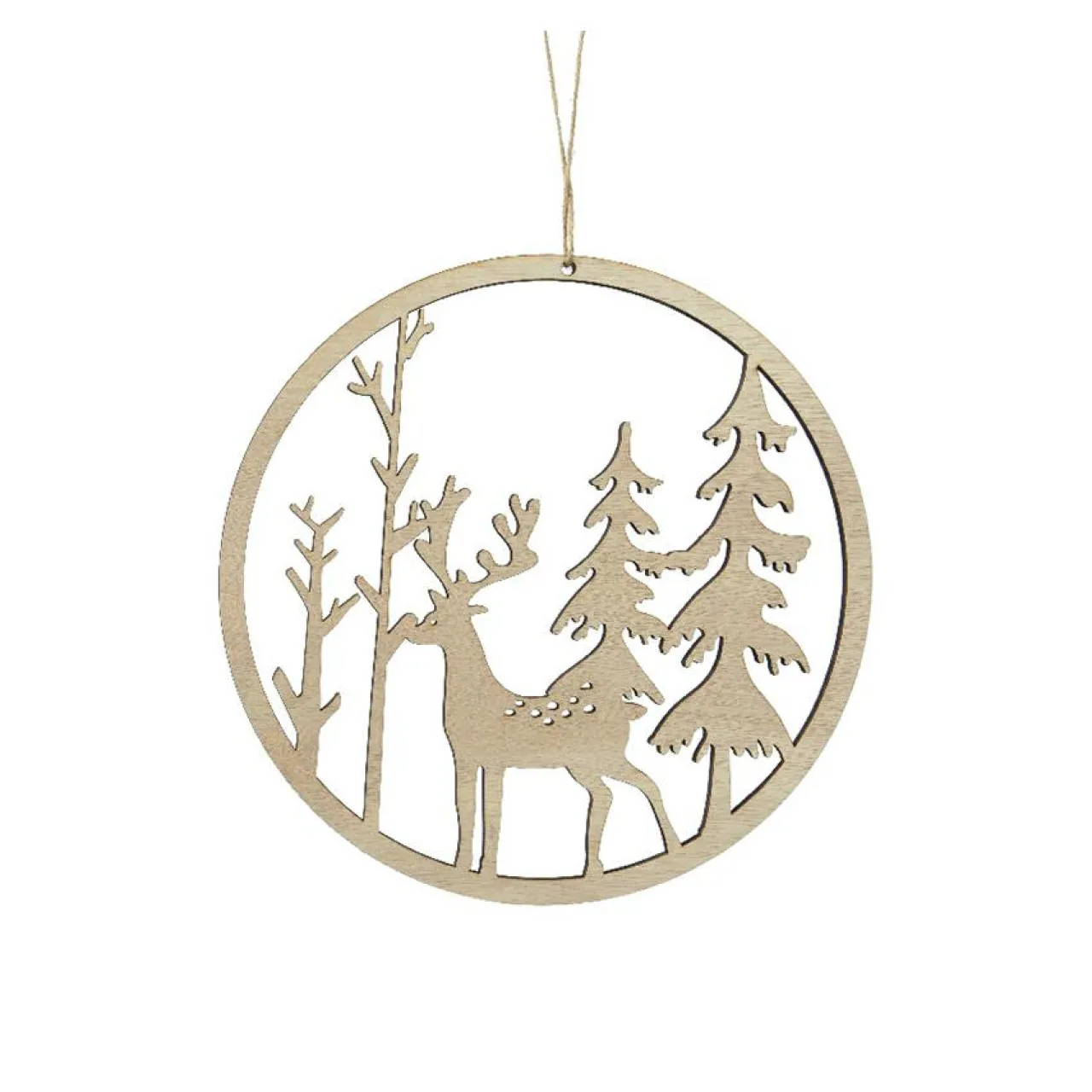 Décoration De Sapin|KAEMINGK Suspension de Noël (D30 cm) Nature originelle clair Bois