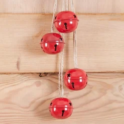 Déco Et Objet De Noël|JJA Suspension de Noël déco (H55 cm) Grelots en métal Rouge