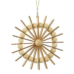 Décoration De Sapin|KAEMINGK Suspension de Noël en bois (D20 cm) Sandinave Beige