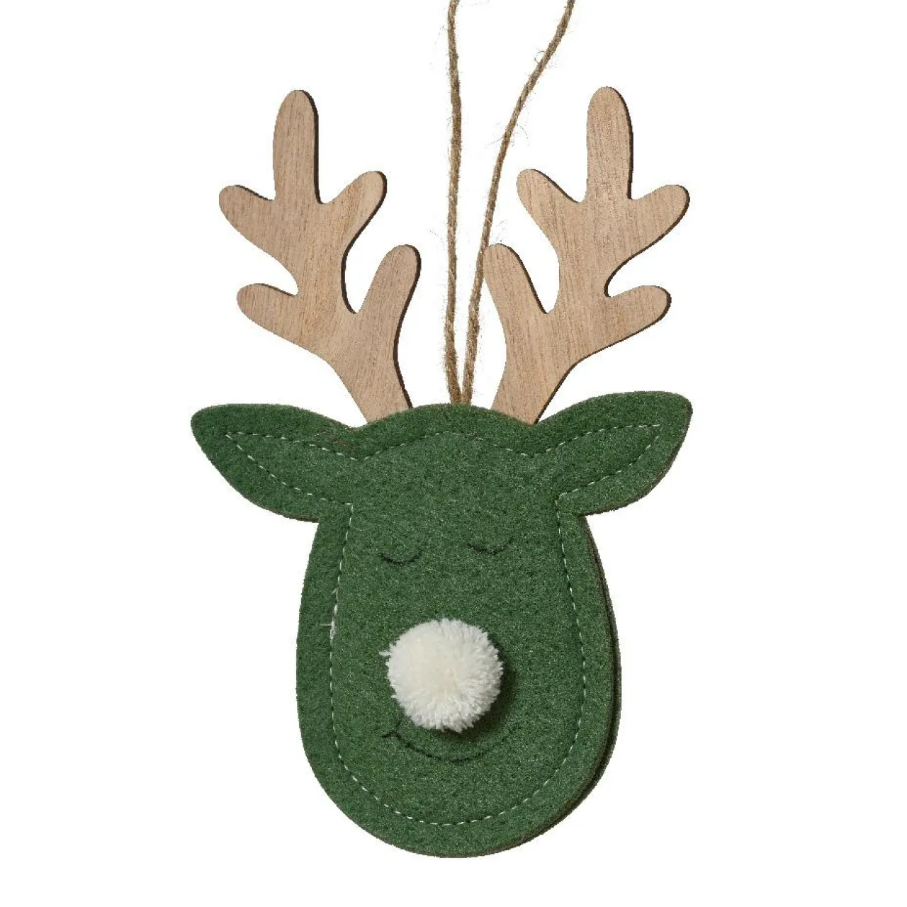Décoration De Sapin|KAEMINGK Suspension de Noël en bois (H15 cm) Cerf majesté des bois Vert