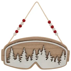 Décoration De Sapin|JJA Suspension de Noël en bois (H16 cm) Masque de ski Naturel