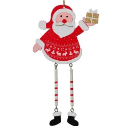 Décoration De Sapin|KAEMINGK Suspension de Noël en feutrine (H20 cm) Papa Santa Rouge