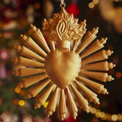 Décoration De Sapin|KAEMINGK Suspension de Noël en métal (D14 cm) Exvoto de Noël vieilli Or