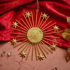 Décoration De Sapin|KAEMINGK Suspension de Noël en métal (D15 cm) Lueur d'étoiles Or