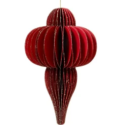 Déco Et Objet De Noël|Décoration De Sapin|KAEMINGK Suspension de Noël en papier (H20 cm) fermeture Magnétique Rouge