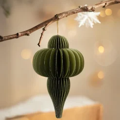 Déco Et Objet De Noël|Décoration De Sapin|KAEMINGK Suspension de Noël en papier (H20 cm) fermeture Magnétique Vert romarin