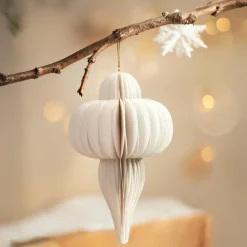Déco Et Objet De Noël|Décoration De Sapin|KAEMINGK Suspension de Noël en papier (H20 cm) fermeture Magnétique Blanc
