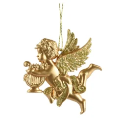 Décoration De Sapin|KAEMINGK Suspension de Noël (H9 cm) Ange gardien pailleté Or