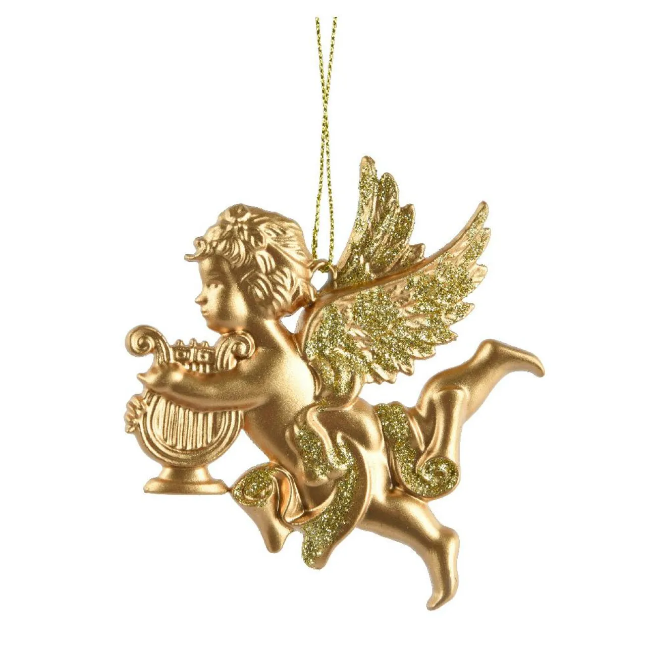 Décoration De Sapin|KAEMINGK Suspension de Noël (H9 cm) Ange gardien pailleté Or