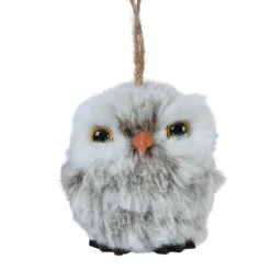 Décoration De Sapin|KAEMINGK Suspension de Noël (H6 cm) Hibou d'hiver Fourrure e Gris