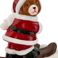 Décoration De Sapin|JJA Suspension de Noël (H9 cm) Ourson skieur en folie Multicolore