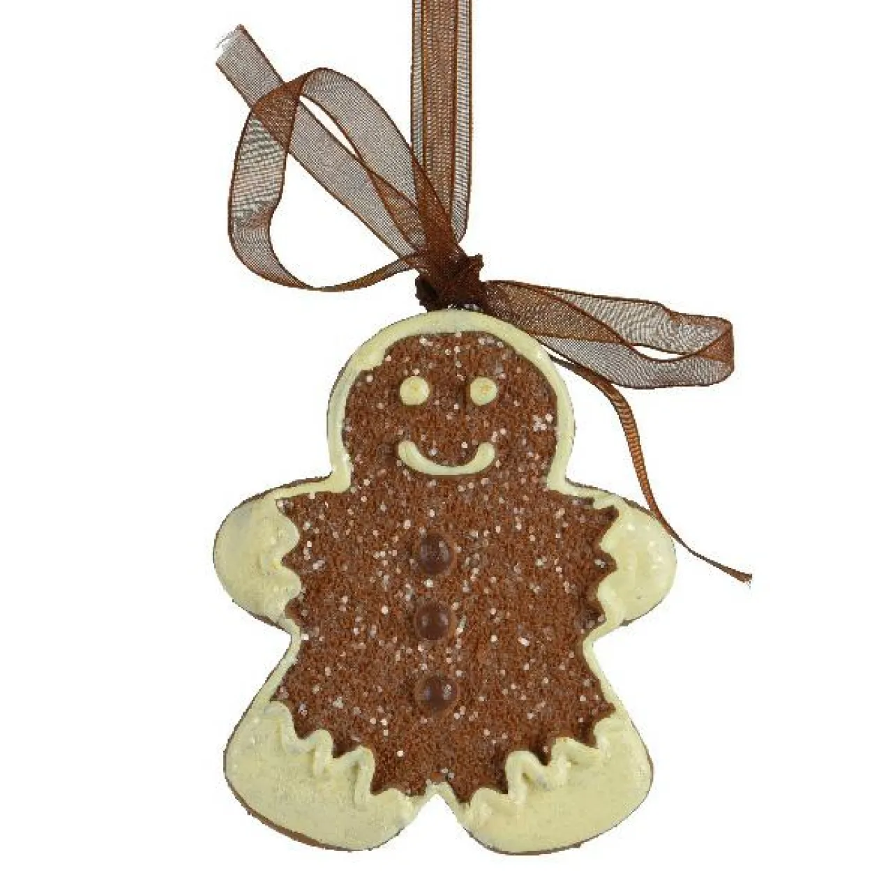 Décoration De Sapin|KAEMINGK Suspension de Noël (H7 cm) Pain d'épice Adrien Chocolat Marron