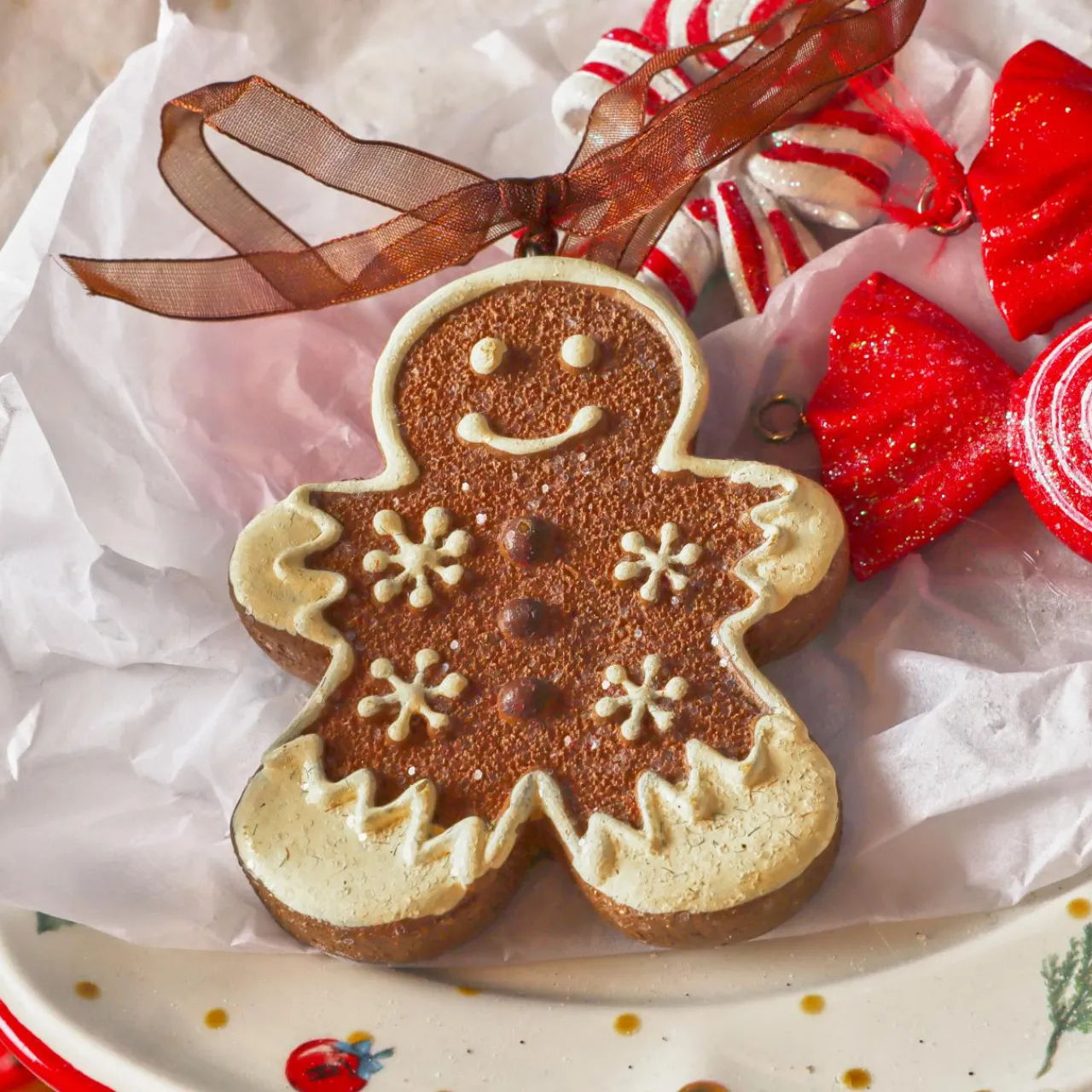 Décoration De Sapin|KAEMINGK Suspension de Noël (H7 cm) Pain d'épice Martin Chocolat Marron