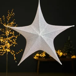Personnage, Objet Grand Format|Déco Et Objet De Noël|KAEMINGK Suspension géante (D135 cm) Étoile de Noël Christmas pailleté Irisé Blanc irisé