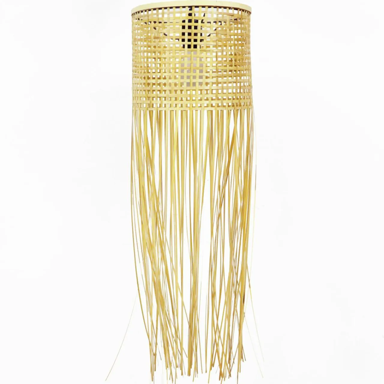 Lampe Suspension|EMINZA Suspension lumineuse à franges en bambou (H85 cm) Maoki Naturel