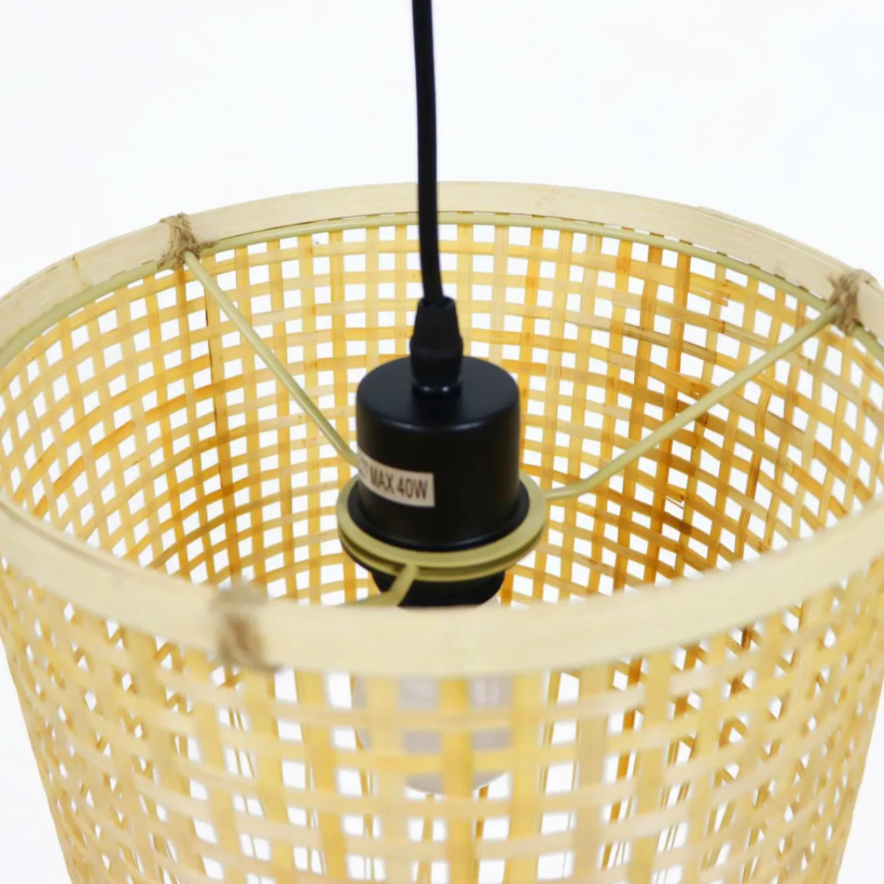 Lampe Suspension|EMINZA Suspension lumineuse à franges en bambou (H85 cm) Maoki Naturel