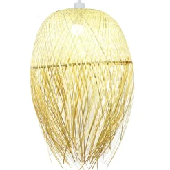 Lampe Suspension|EMINZA Suspension lumineuse à franges en bambou (H70 cm) Huelva Naturel