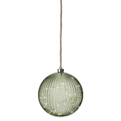 Déco Et Objet De Noël|Déco Et Objet Lumineux|KAEMINGK Suspension lumineuse à piles 40 LED (D20 cm) Vintage Thé /blanc chaud Vert