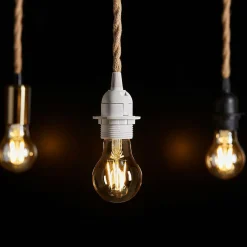 Lampe Suspension|OSTARIA Suspension lumineuse chanvre (H90 cm) Corde he Blanc