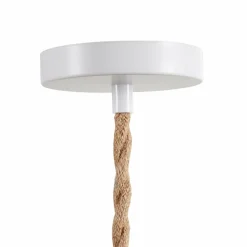 Lampe Suspension|OSTARIA Suspension lumineuse chanvre (H90 cm) Corde he Blanc