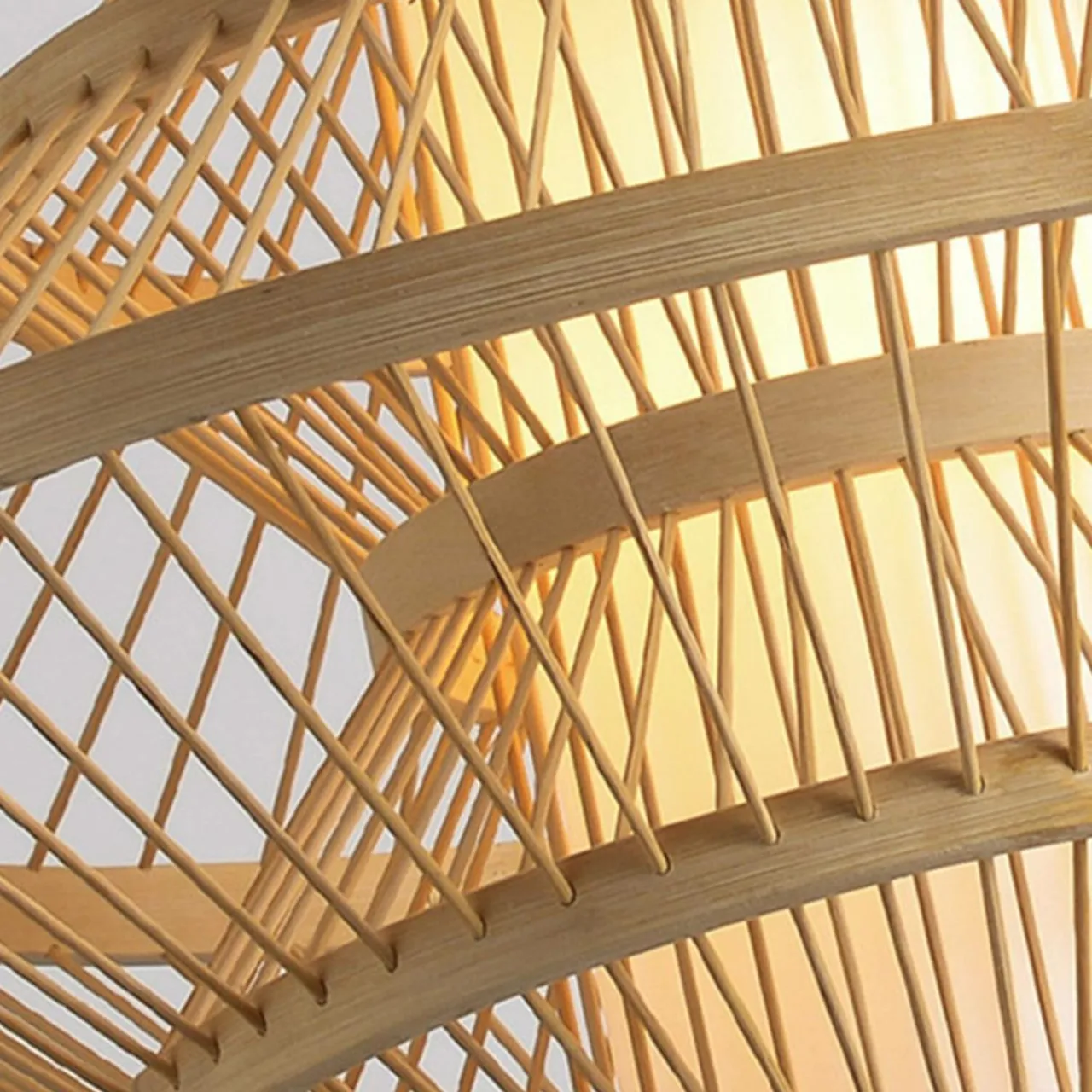 Lampe Suspension|EMINZA Suspension lumineuse design en bambou (D50 cm) Marbella Naturel