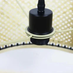 Lampe Suspension|EMINZA Suspension lumineuse en bambou (D40 cm) Estepona Noir et Naturel