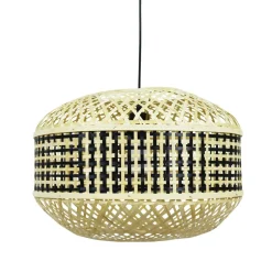 Lampe Suspension|EMINZA Suspension lumineuse en bambou (D45 cm) Huesca et naturel Noir